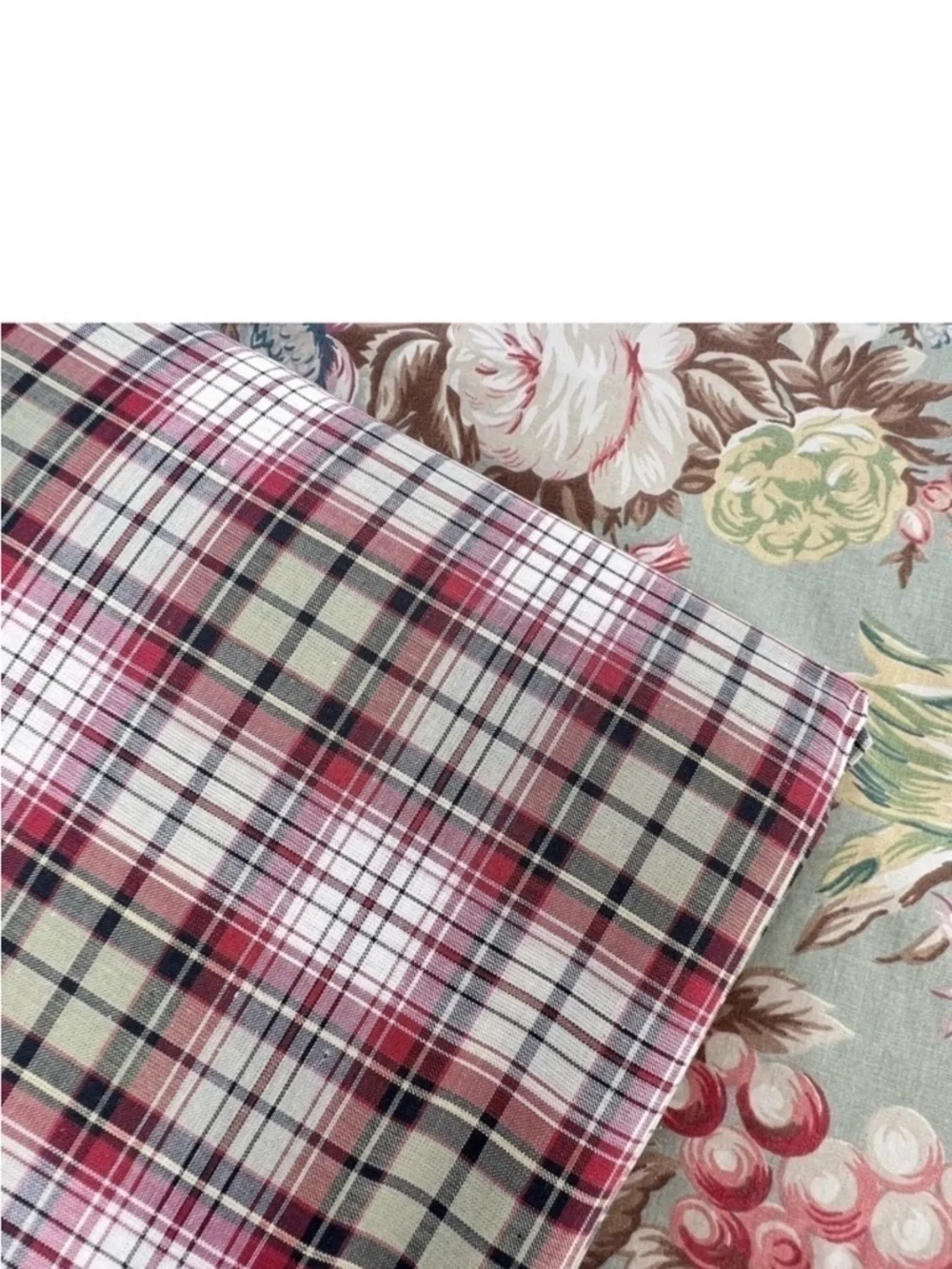 Vintage Ralph Lauren Elgin Plaid Full Flat Sheet New NWT (matches Charlotte)